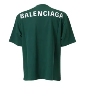 Pánské tričko Balenciaga s potiskem loga, krátký rukáv, zelené 570805THV803230