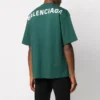 Pánské tričko Balenciaga s potiskem loga, krátký rukáv, zelené 570805THV803230