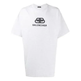 Pánské tričko Balenciaga s potiskem loga, kulatým výstřihem a krátkými rukávy, bílé 583214TFV652569