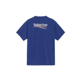 Pánské tričko Balenciaga s potiskem Political Campaign, krátký rukáv, královská modrá 508203TAV444540