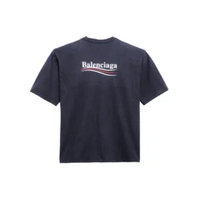 Pánské tričko Balenciaga s potiskem Political Campaign, krátký rukáv, tmavě modré 570803TAV444128