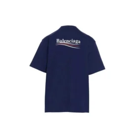 Pánské tričko Balenciaga s potiskem Political Campaign, velká velikost, krátký rukáv, tmavě modré 641675TIV521195