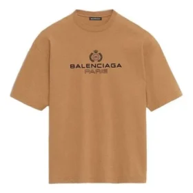 Pánské tričko Balenciaga s potiskem písmen, krátký rukáv, krémově žluté 594579TGV609605