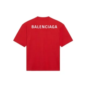 Pánské tričko Balenciaga s velkým logem, retro, s krátkým rukávem, červené 612966TIVG56540