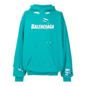 Pánské tričko Balenciaga SS21 Classic Alphabet Printing Hole Sky Blue 659403TKVB64661