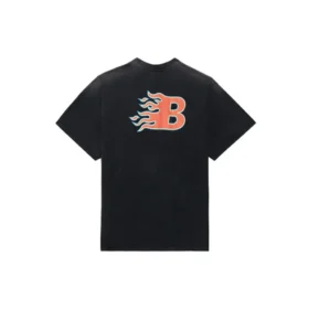 Pánské tričko Balenciaga SS21 Flame Retro s krátkým rukávem, černé, 656978TKV701076