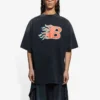 Pánské tričko Balenciaga SS21 Flame Retro s krátkým rukávem, černé, 656978TKV701076