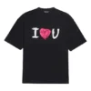 Pánské tričko Balenciaga SS21 Love s krátkým rukávem, černé, 612966TJVL51070
