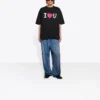 Pánské tričko Balenciaga SS21 Love s krátkým rukávem, černé, 612966TJVL51070