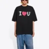 Pánské tričko Balenciaga SS21 Love s krátkým rukávem, černé, 612966TJVL51070