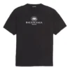 Pánské tričko Balenciaga SS21 s logem „B Alphabet“ a vzorem, krátký rukáv, černé 570803TFV761000