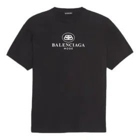 Pánské tričko Balenciaga SS21 s logem „B Alphabet“ a vzorem, krátký rukáv, černé 570803TFV761000
