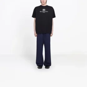 Pánské tričko Balenciaga SS21 s logem „B Alphabet“ a vzorem, krátký rukáv, černé 570803TFV761000