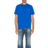 Pánské tričko Balenciaga SS21 s malým logem „Alphabet“, krátký rukáv, modré 556151TBV438077