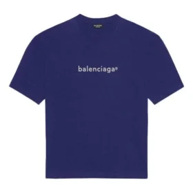 Pánské tričko Balenciaga SS21 s potiskem loga a písmen, krátký rukáv, modré, 612966TIV545400