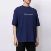 Pánské tričko Balenciaga SS21 s potiskem loga a písmen, krátký rukáv, modré, 612966TIV545400