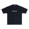 Pánské tričko Balenciaga SS21 s potiskem loga, krátký rukáv, černé 612966TIV541070