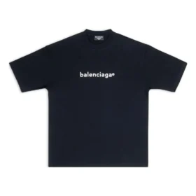 Pánské tričko Balenciaga SS21 s potiskem loga, krátký rukáv, černé 612966TIV541070