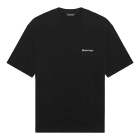 Pánské tričko Balenciaga SS21 s potiskem loga v jednobarevném provedení, krátký rukáv, černé 612966TJV871070