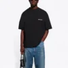 Pánské tričko Balenciaga SS21 s potiskem loga v jednobarevném provedení, krátký rukáv, černé 612966TJV871070