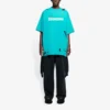 Pánské tričko Balenciaga SS21 s potiskem písmen, otvory a kulatým výstřihem, zelené, s krátkými rukávy 651795TKVB84661