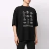 Pánské tričko Balenciaga SS21 s potiskem, volný střih, s krátkým rukávem, černé 641614TJV801070