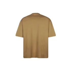 Pánské tričko Balenciaga SS21 s volným střihem, kulatým výstřihem, vyšívaným logem s písmeny a krátkými rukávy, khaki 612966TJV879504