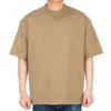 Pánské tričko Balenciaga SS21 s volným střihem, kulatým výstřihem, vyšívaným logem s písmeny a krátkými rukávy, khaki 612966TJV879504