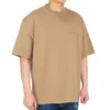 Pánské tričko Balenciaga SS21 s volným střihem, kulatým výstřihem, vyšívaným logem s písmeny a krátkými rukávy, khaki 612966TJV879504