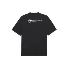 Pánské tričko Balenciaga SS21 s vyšívaným logem, krátký rukáv, černé 641675TKV861070