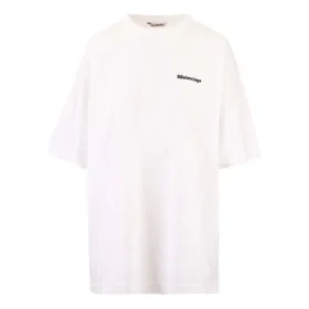 Pánské tričko Balenciaga SS21 z bavlny s logem, kulatým výstřihem a krátkými rukávy, bílé 641655TJV879040