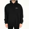 Pánské tričko Balenciaga SS21 z bavlny, velké, s kapucí a dlouhými rukávy, černé 620973TKV871070