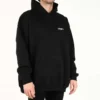Pánské tričko Balenciaga SS21 z bavlny, velké, s kapucí a dlouhými rukávy, černé 620973TKV871070