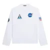 Pánské tričko Balenciaga x NASA s vesmírným potiskem, dlouhým rukávem a kulatým výstřihem, bílé 662496TKVD79040