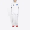 Pánské tričko Balenciaga x NASA s vesmírným potiskem, dlouhým rukávem a kulatým výstřihem, bílé 662496TKVD79040