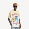 Pánské tričko s extrémním tie-dye potiskem a středním střihem v bílé barvě