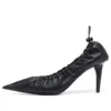 Podpatky s 80mm podpatkem a nařaseným lemem „Black“ 636612WA2M01000