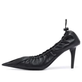 Podpatky s 80mm podpatkem a nařaseným lemem „Black“ 636612WA2M01000