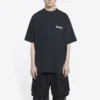 Political Campaign Tričko s politickým motivem, volný střih „Washed Black“ 641675TKVJ19034