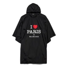 Pončo Balenciaga „I Love Paris“ „černé“ 812055TRO591000