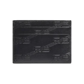 Pouzdro na karty s reliéfním monogramem na klíčenku „Černá“ 717763210JS1000