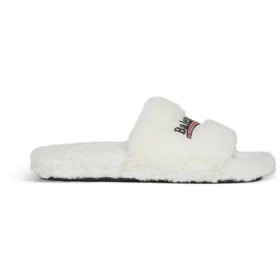 Párové pantofle s kožešinou „White“ 654261W2DO19906