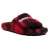 Párové pantofle s umělou kožešinou „Fake Fur Red Black“ 654261W2F21