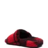 Párové pantofle s umělou kožešinou „Fake Fur Red Black“ 654261W2F21