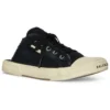 Párské pantofle „Black Destroyed Cotton and White Rubber“ 693952W3RC31090