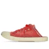 Párské pantofle „Red Destroyed Cotton and White Rubber“ 693952W3RC36090