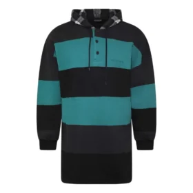 Pruhovaná oversized mikina s kapucí „Green Black“ 556137TDV325567
