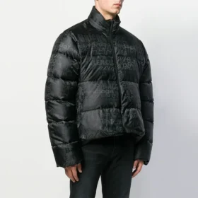 Pufferová bunda s vyšívaným logem „Black“ 582998TFO061000