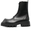 Rhino 25 mm Kozačky s šněrováním, „Black Smooth Calfskin“ 712638WBB501000
