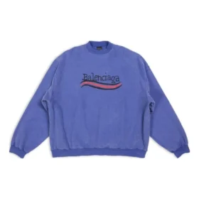 Ručně kreslená oversized mikina s motivem Political Campaign „Blue“ 720428TNVE84119